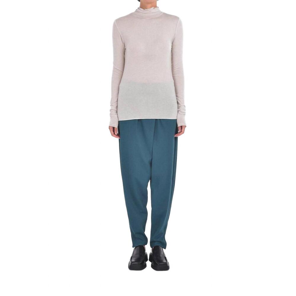 NEW PAPER LABEL andia roll neck top in oatmeal